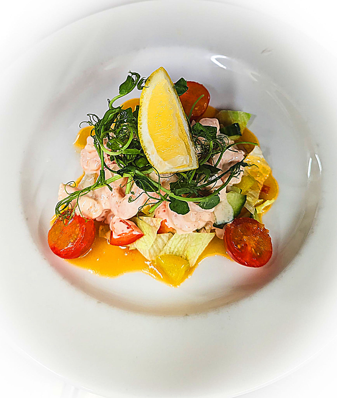 A seafood dish from The Wheatsheaf Inn kitchen.